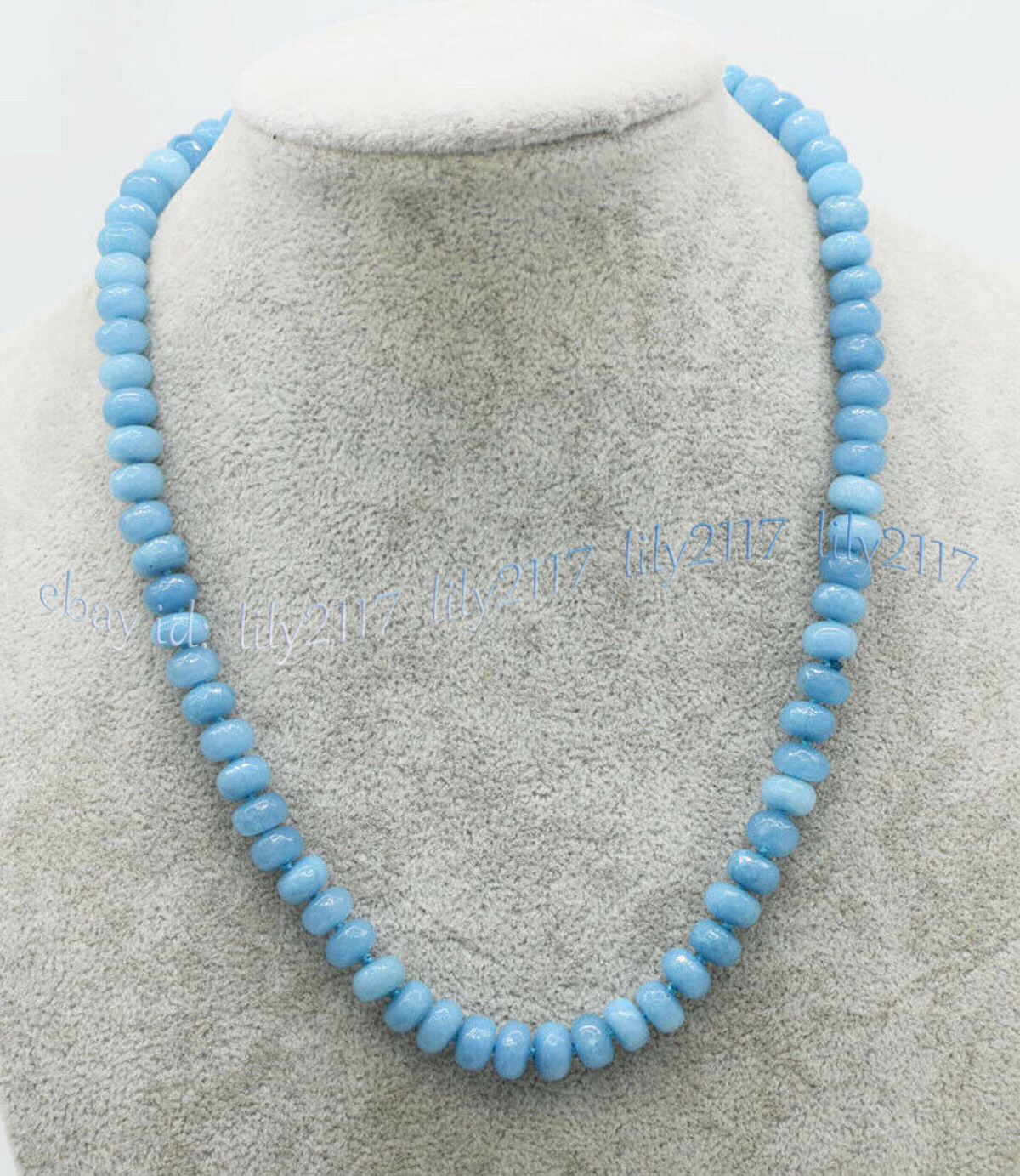 5x8mm Faceted Blue Aquamarine Natural Gemstone Rondelle Beads Necklace 14-48”