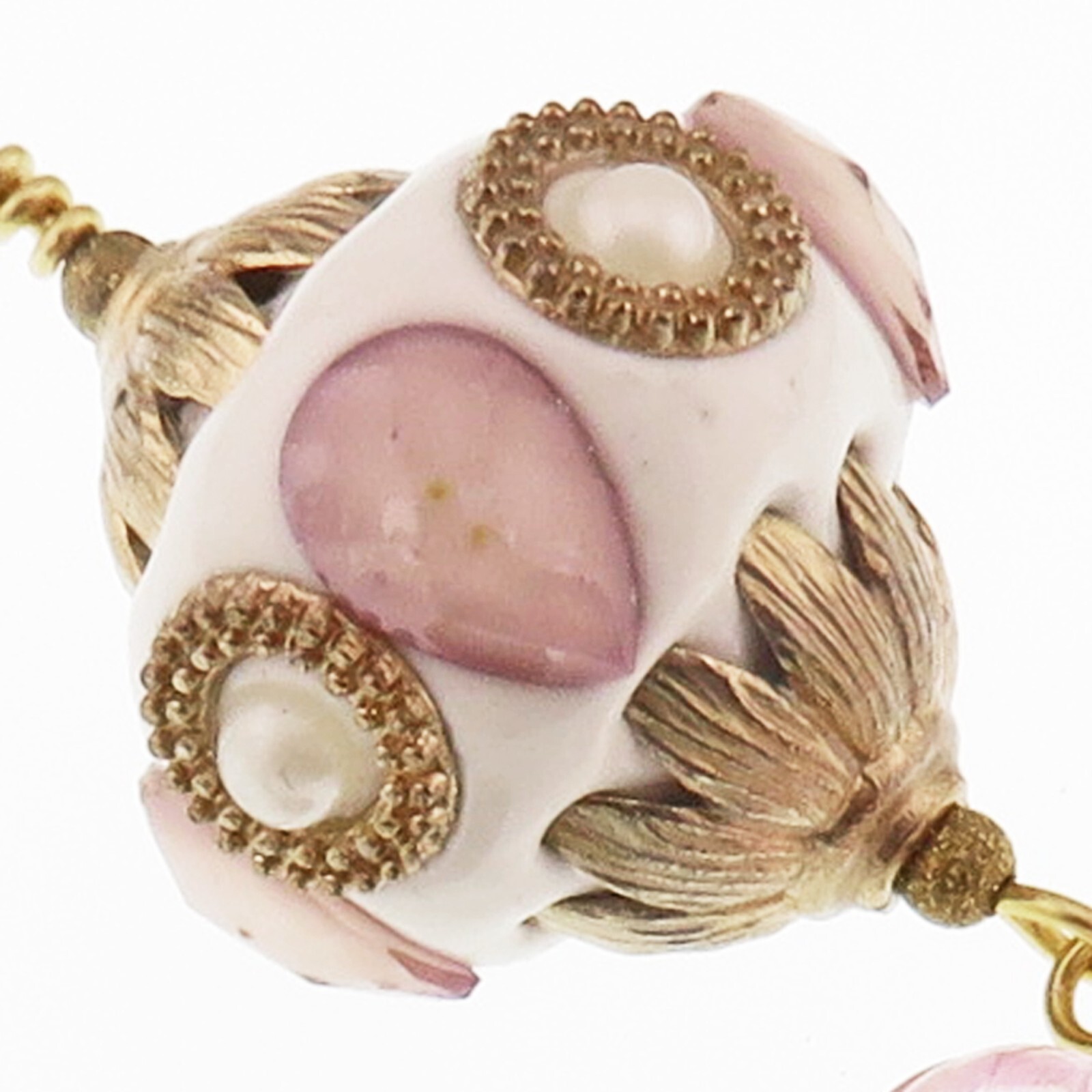 Lovely Golden Valentine Heart and Pink Glass Pendant By SoniaMcD