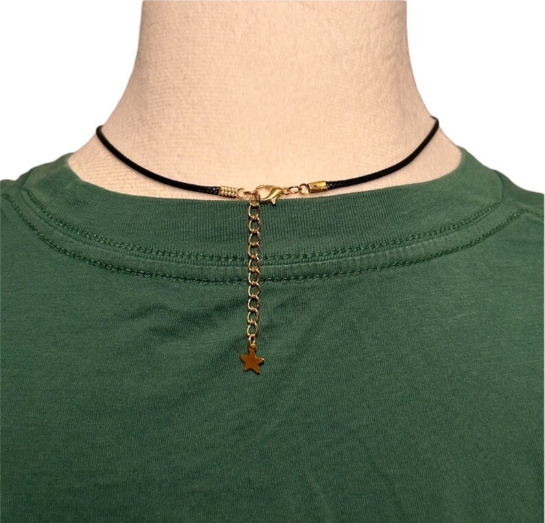 Golden Spiral Swirl Pendant Necklace Black Cord Unisex Women Men Brand New