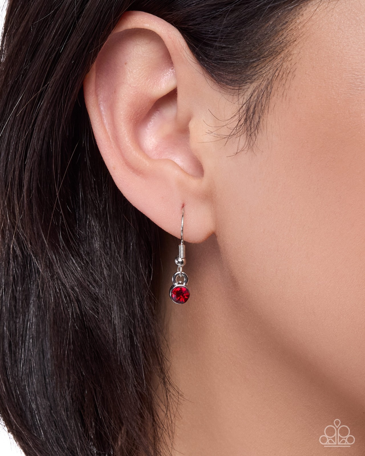 Paparazzi Beauty and the BLING – Red – Red Rhinestones – Silver Rose -Necklace &