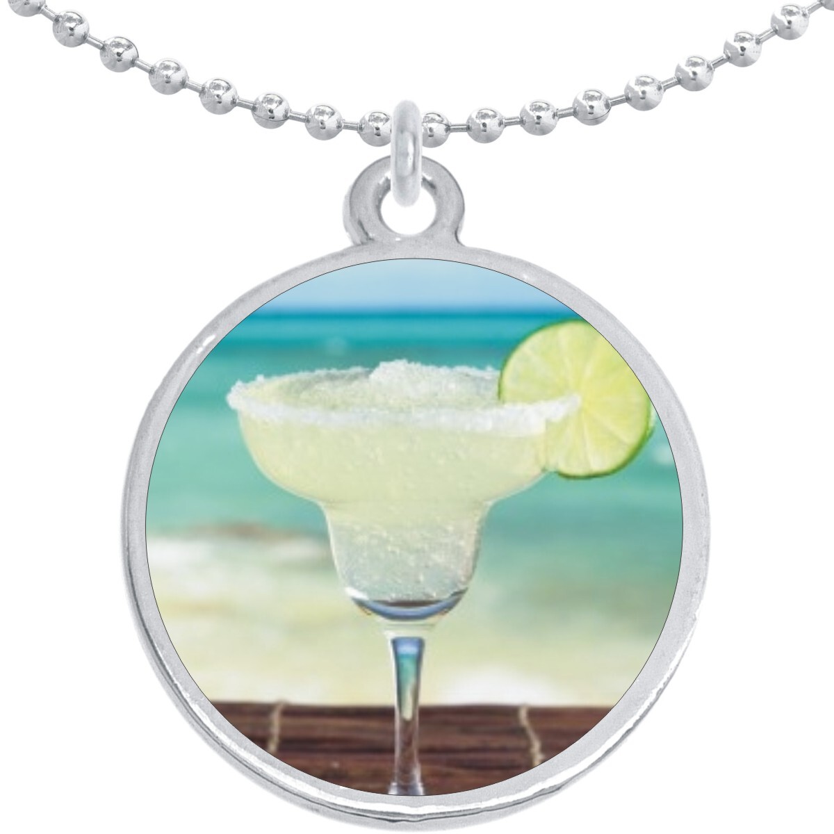Margarita Beach Round Pendant Necklace Beautiful Fashion Jewelry