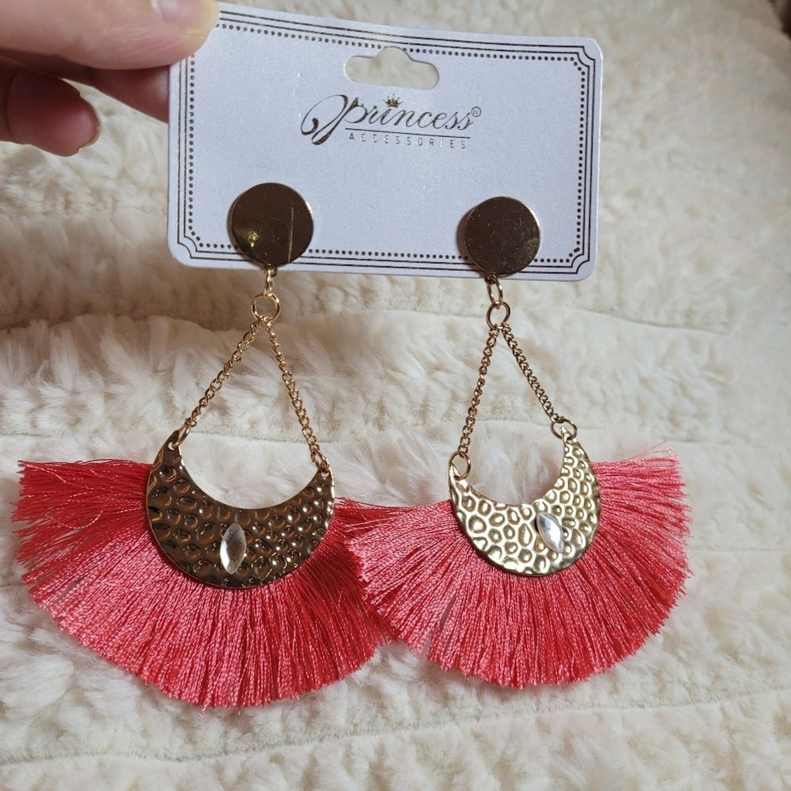 Gold and Pink Earrings