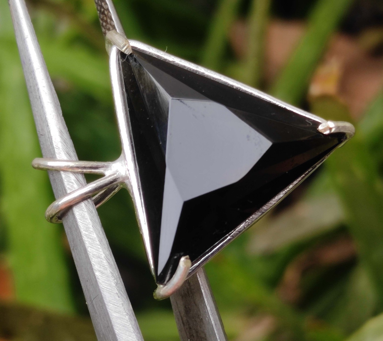 Trillion Cut 27 Ct Natural Smokey Topaz Pendant Sterling Silver Gemstone Jewelry