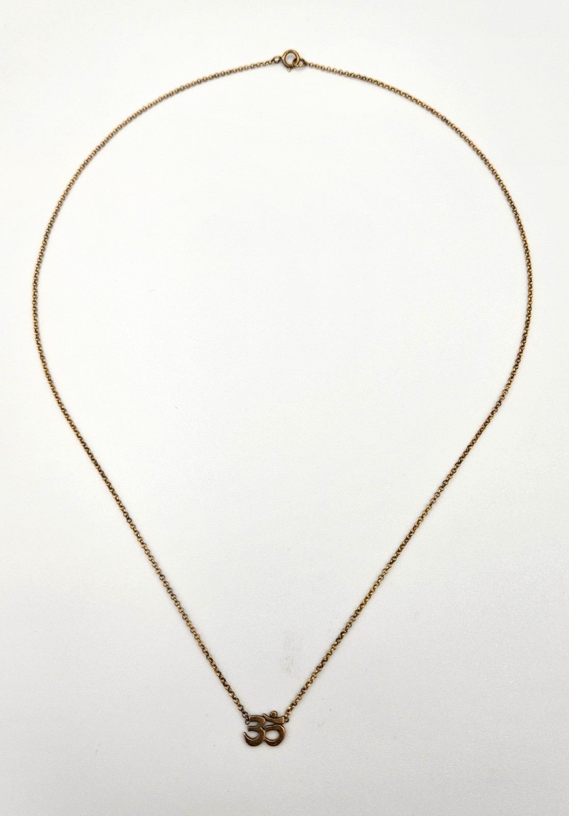 Nordstrom Om Pendant Necklace Gold Tone Silver 925 Sanskrit Yoga Harmony