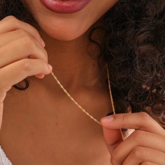 Gold Chain Necklace Everyday Necklace Waterproof Gold Chain Sparkle Chain
