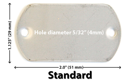 WHOLESALE 200 100 50 25 TWO HOLE BLANK DOG TAG STAINLESS STEEL MILITARY SPEC
