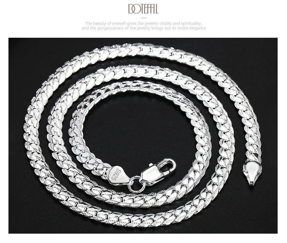 Gold Silver Tone 8-24in Side Chain Necklace Women Mens Fashion Statement Jewelry