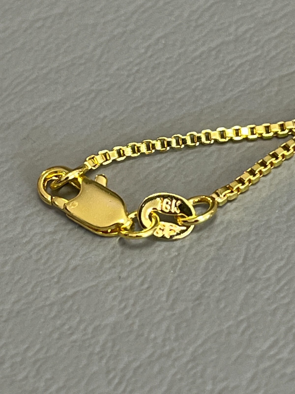 SHARP!! STAMPED 18K GOLD FILLED 1.6mm BOX CHAIN 28″ LONG FITS PENDANT NECKLACE