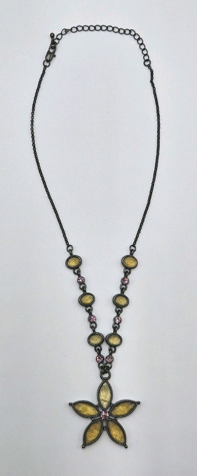 Park Lane Ashley Necklace Yellow Flowers/Pink Accents Rhinestones