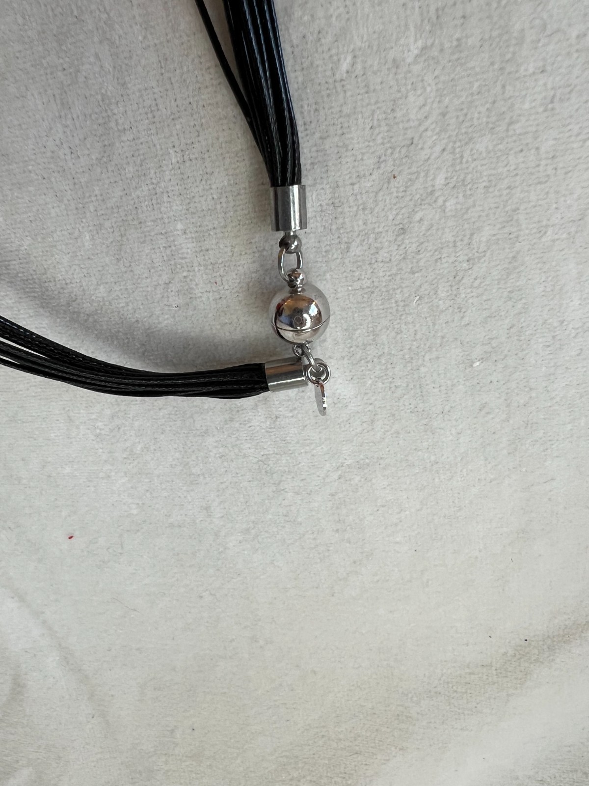8-9mm white cultured freshwater pearl multi-strand black cord necklace NEW