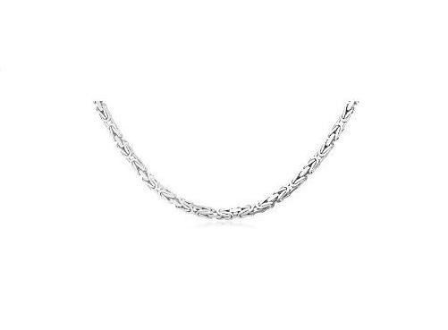 Sterling Silver Square Byzantine Chain Necklace 2.6mm 16″,18″,20″,22″,24″,30″