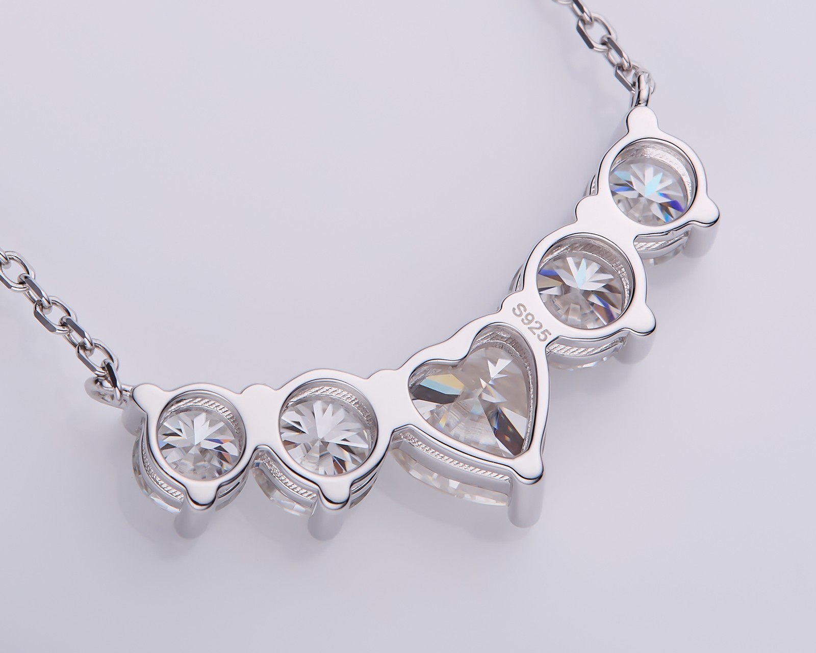 Star Heart Moissanite 925 Silver Necklace D Color VVS1 for Luxury Jewelry Gift