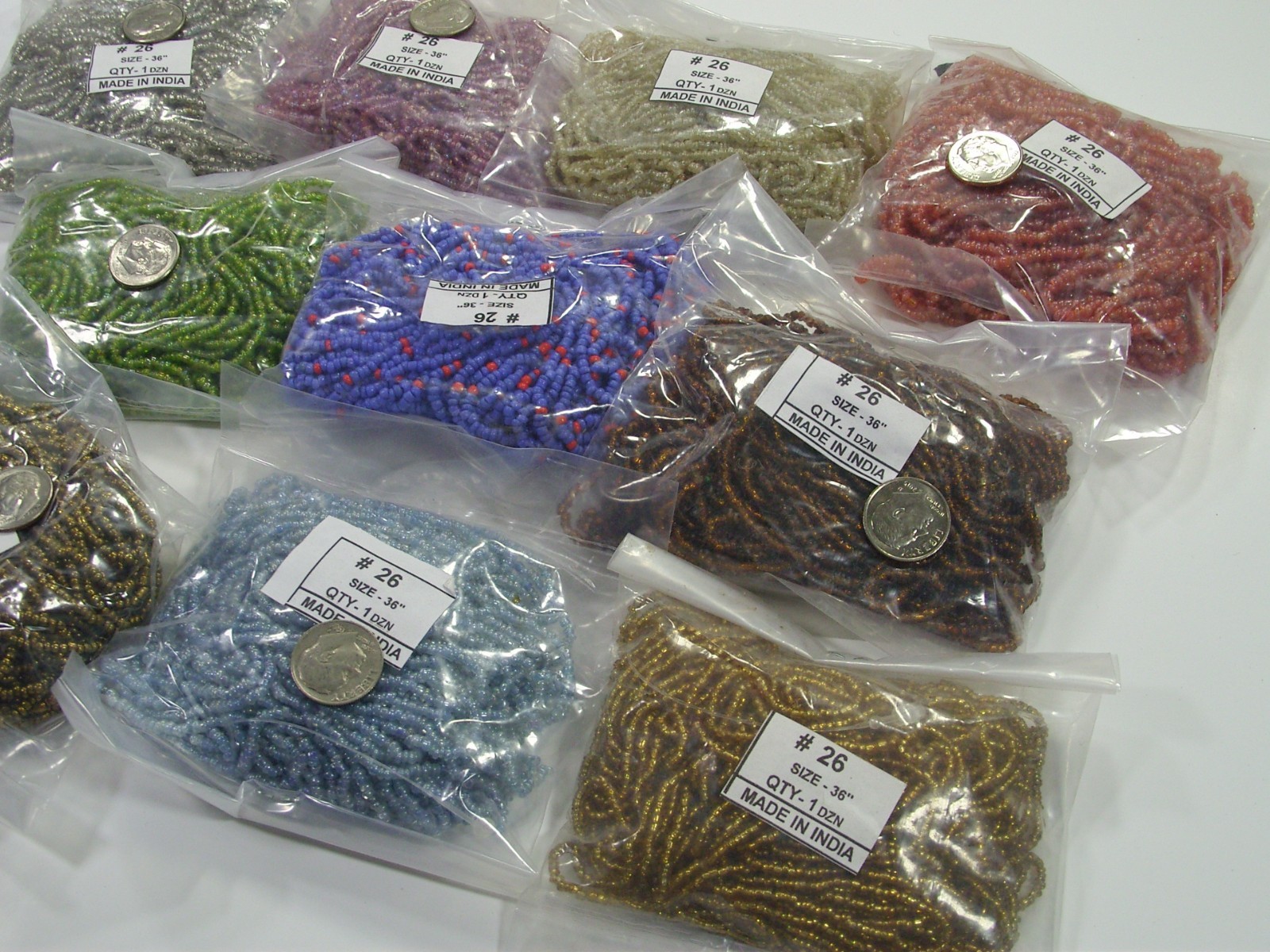 100 Strands 36″ Glass Seed Bead Necklaces Wholesale Bulk Lot Clearance (NP-43C)