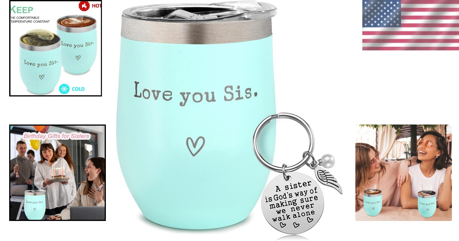 Spill-Proof 12oz Stainless Steel Coffee Tumbler for Besties – Mint Edition