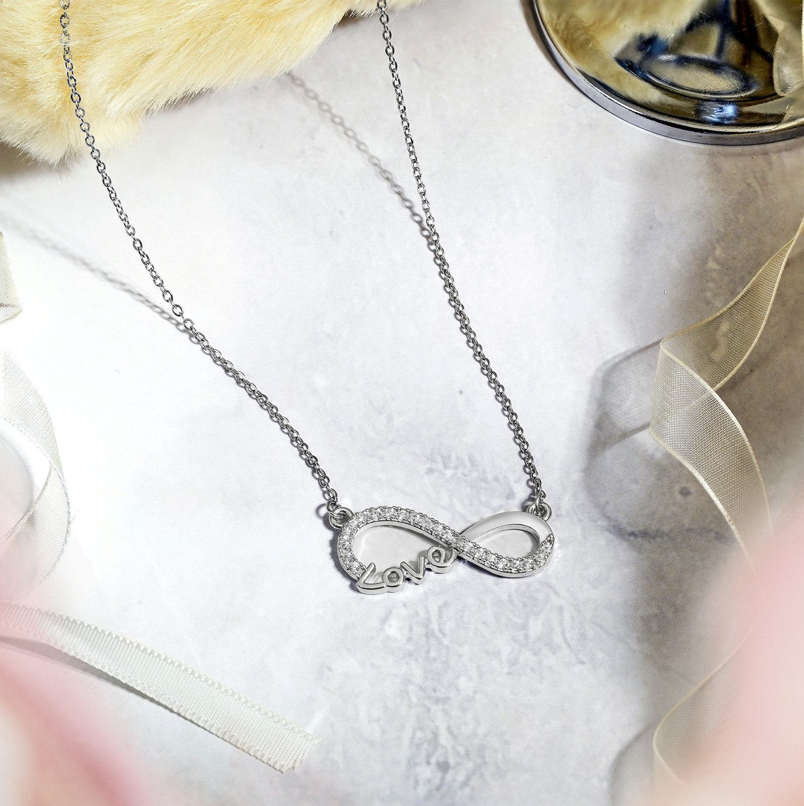 Infinity Love Pendant Necklace – Meaningful Jewelry for Her – Anniversary Gift i