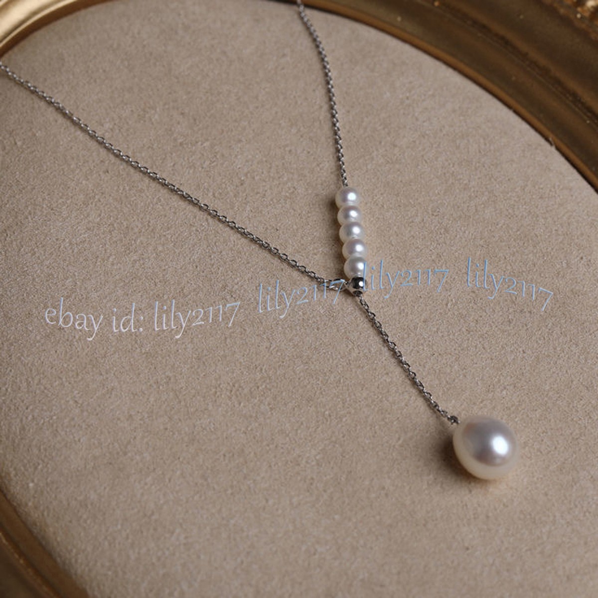 Natural White South Sea Round Pearl Drop Pearl Pendant Drop Necklace 18 inch