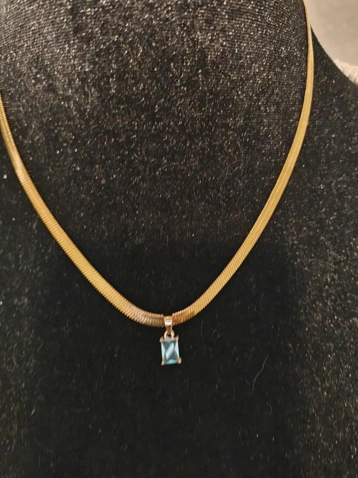 Harrods herringbone charm necklace