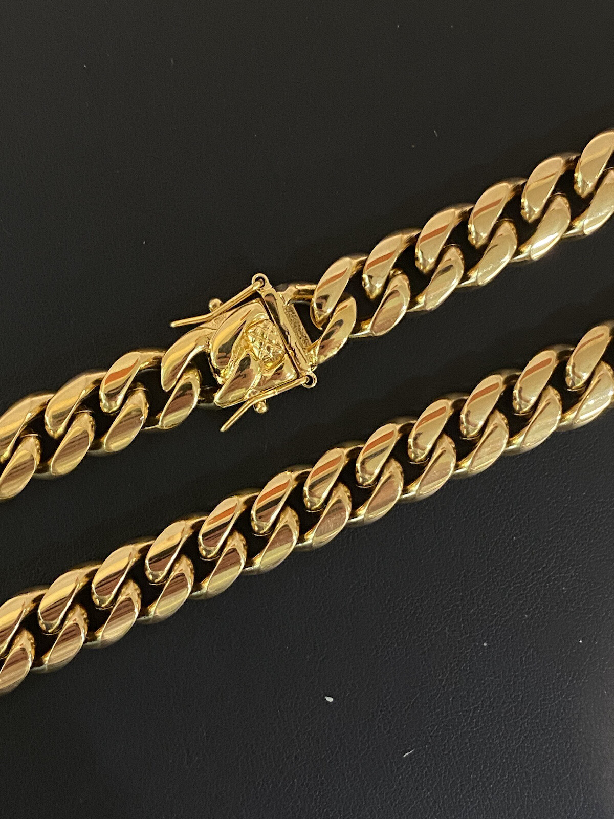 12mm Mens Miami Cuban Link 18k Gold Plated Stainless Real Hip Hop Chain Necklace