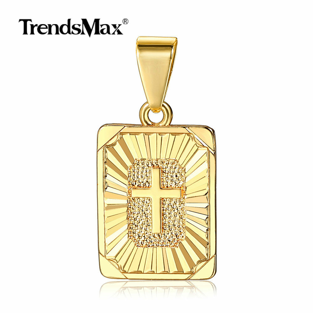 2MM 24″ Yellow Gold Filled 26 Letters A-Z Cross Charm Necklace or Pendant Only