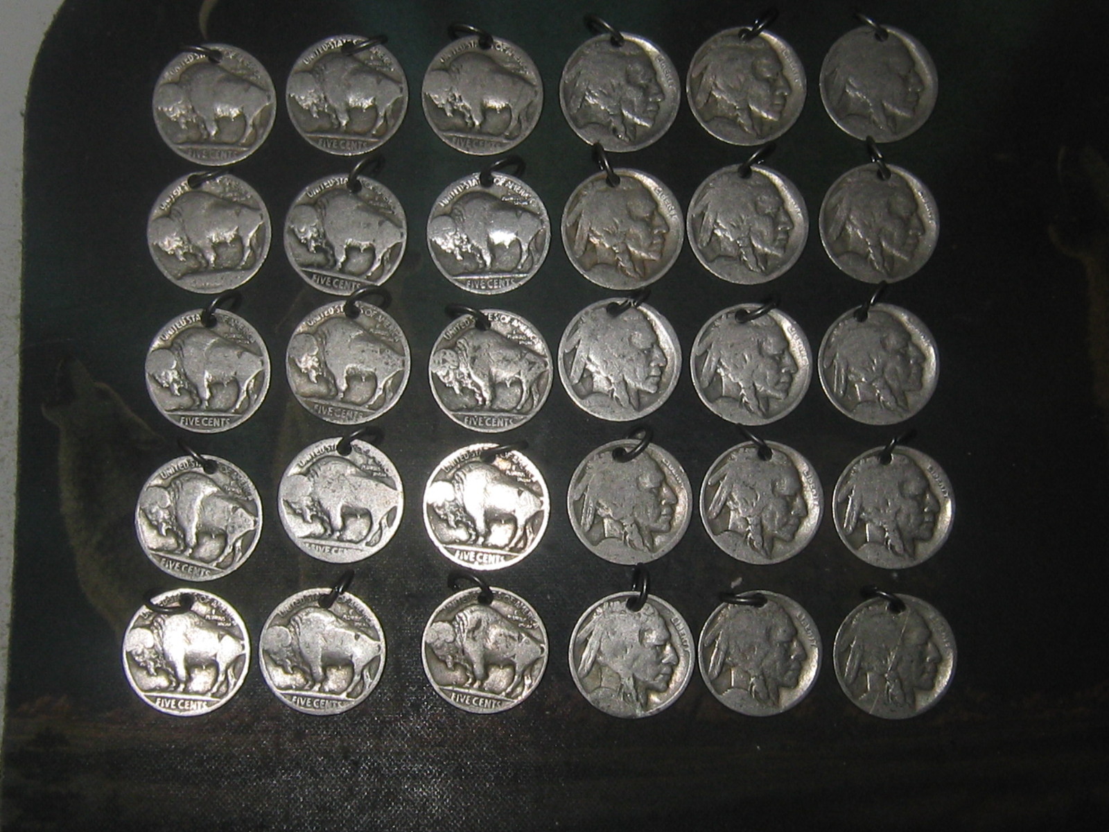 WHOLESALE LOT OF 30 BUFFALO INDIAN HEAD NICKEL USA COIN CHARMS PENDANTS