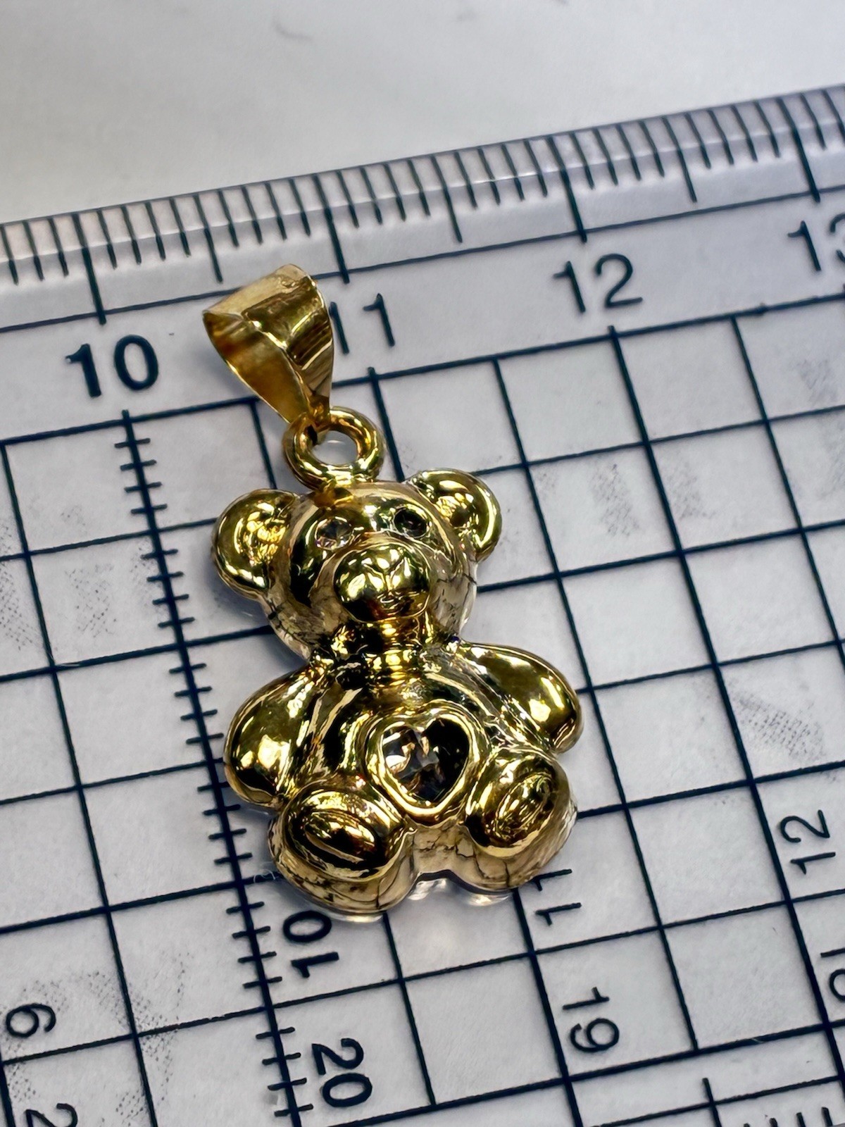 14K Gold Teddy Bear Pendant