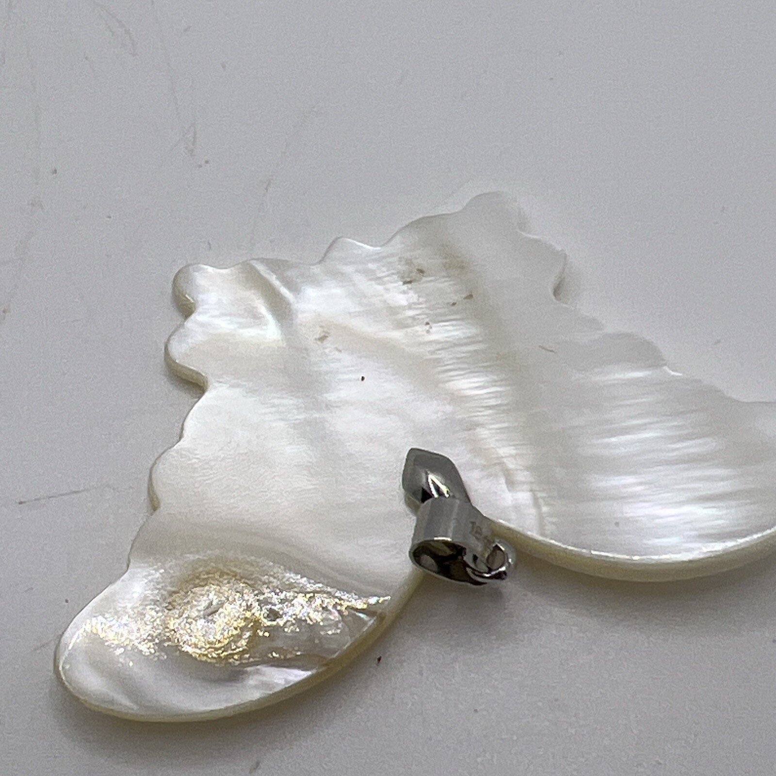 Butterfly Pendant Conch Shell Like – Costume Jewelry Ivory Color