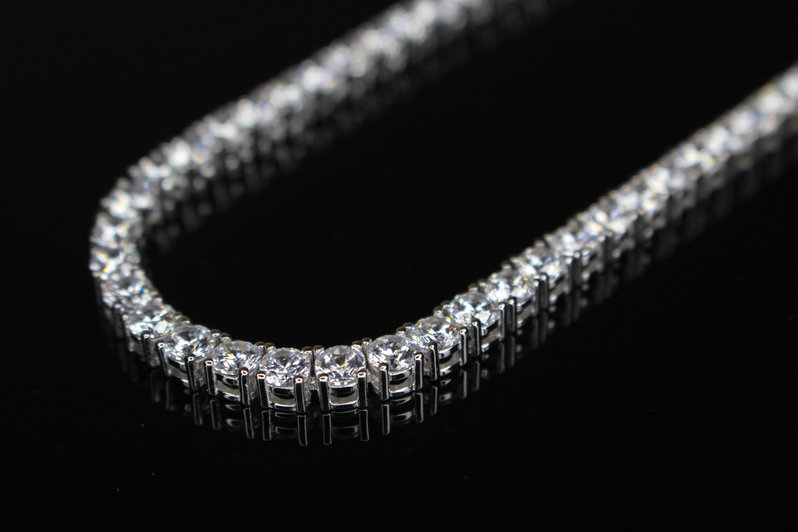 14k STAMPED 4mm Tennis Chain Necklace 70ct Lab Sim VVS1 Diamonds 54g+ HEAVY