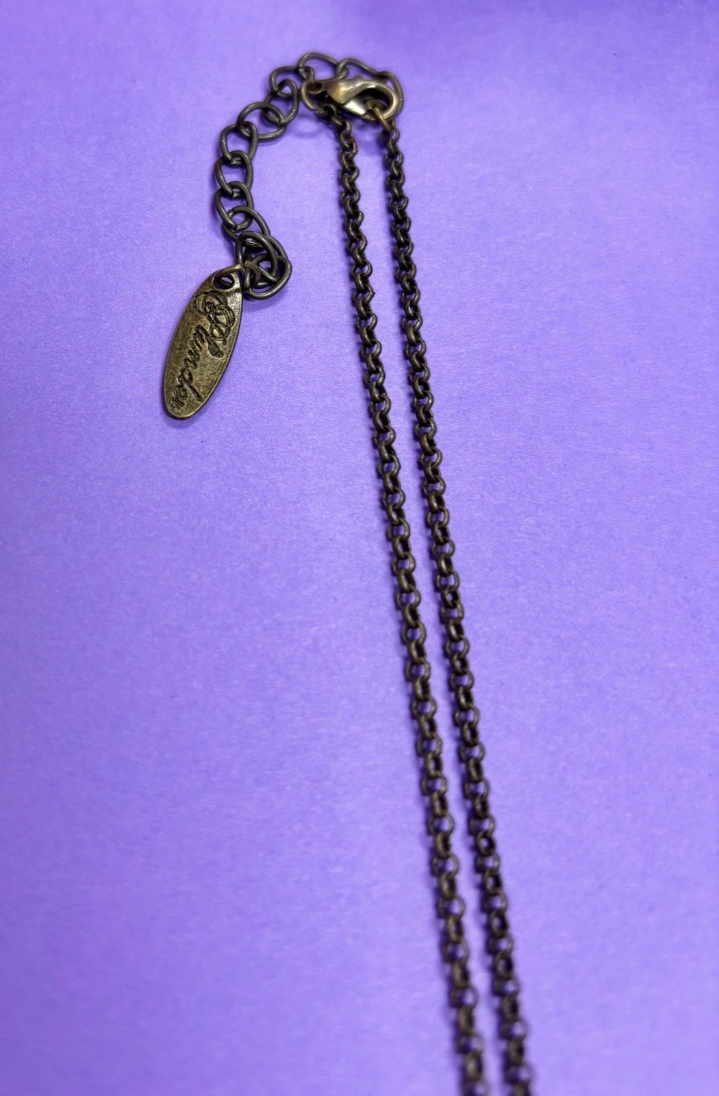Plunder Crystal Pendant Necklace Teardrop Bronze Cable Chain Lobster (AW46)
