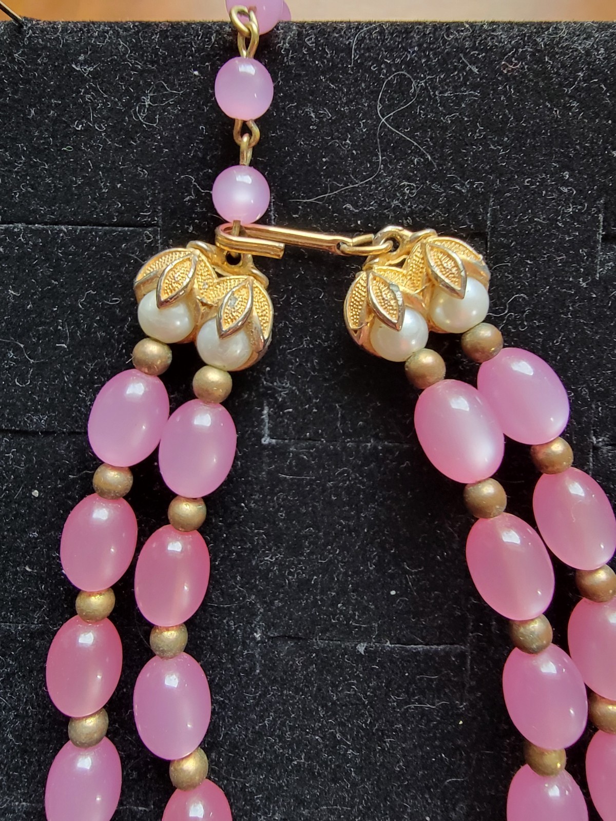 Pink And Gold Beaded Necklace