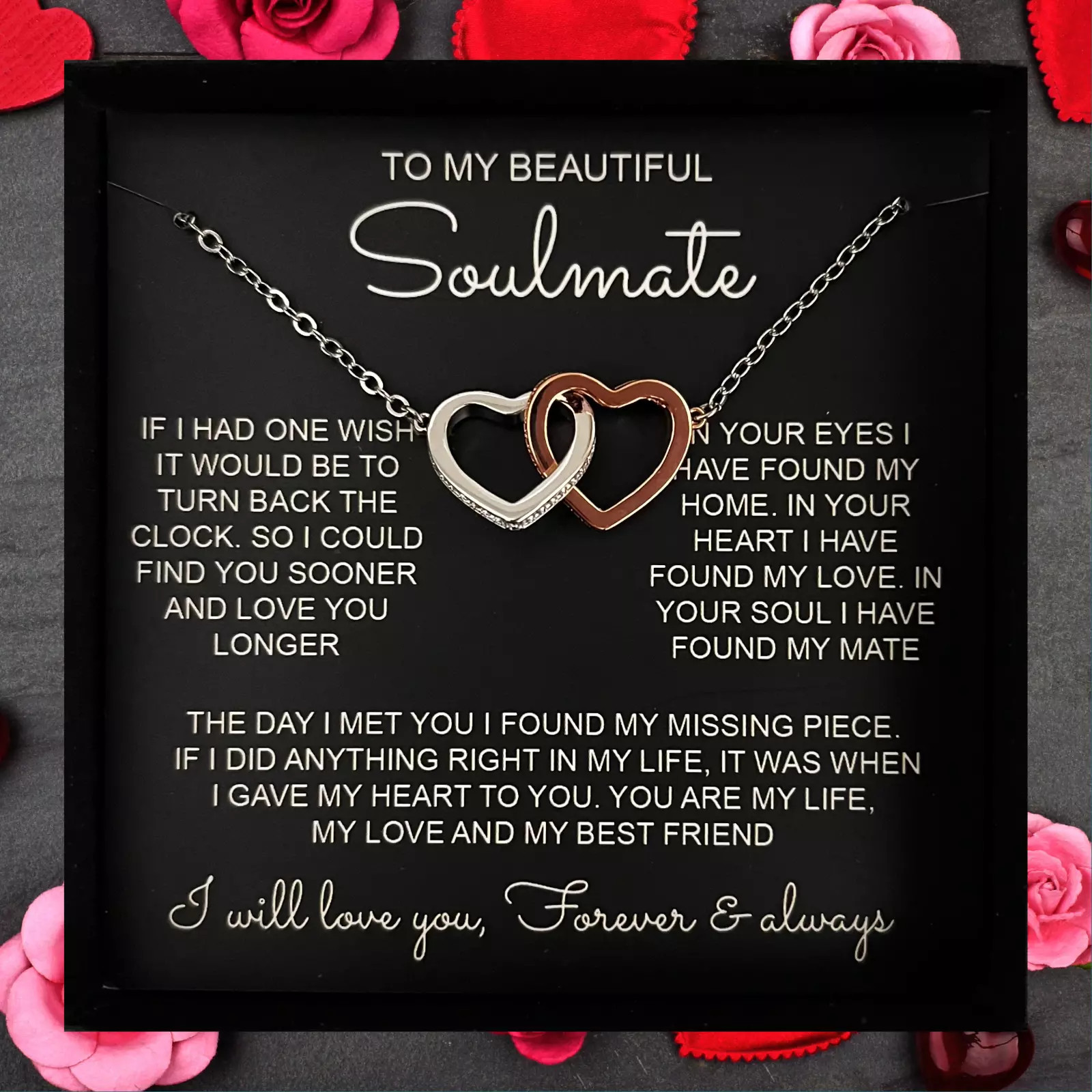 To My Soulmate Necklace Birthday/Anniversary/Christmas Gift for Wife/Girlfriend