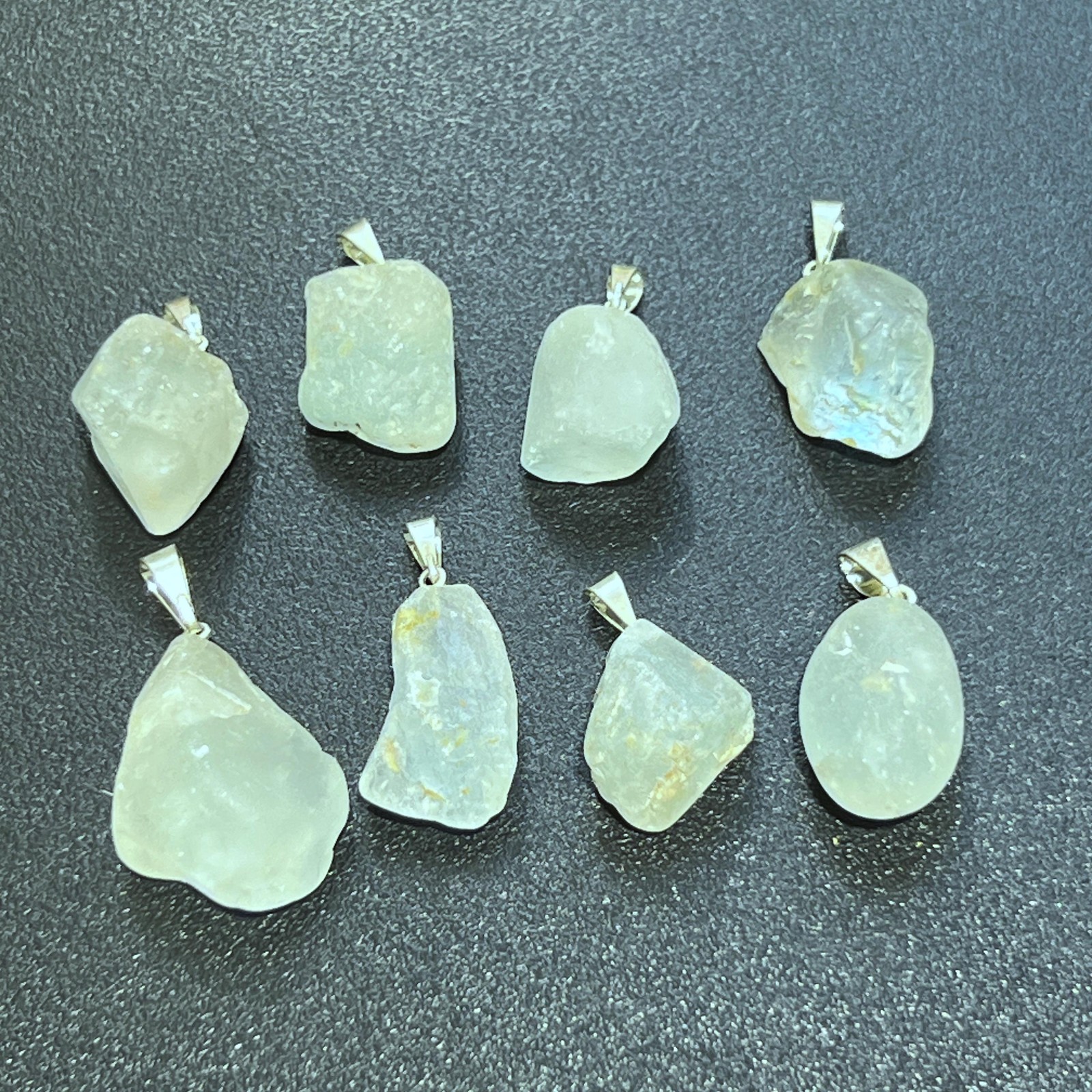 Blue Topaz Rough Raw Crystal Pendant (Silver Bail) Genuine Brazil Mineral