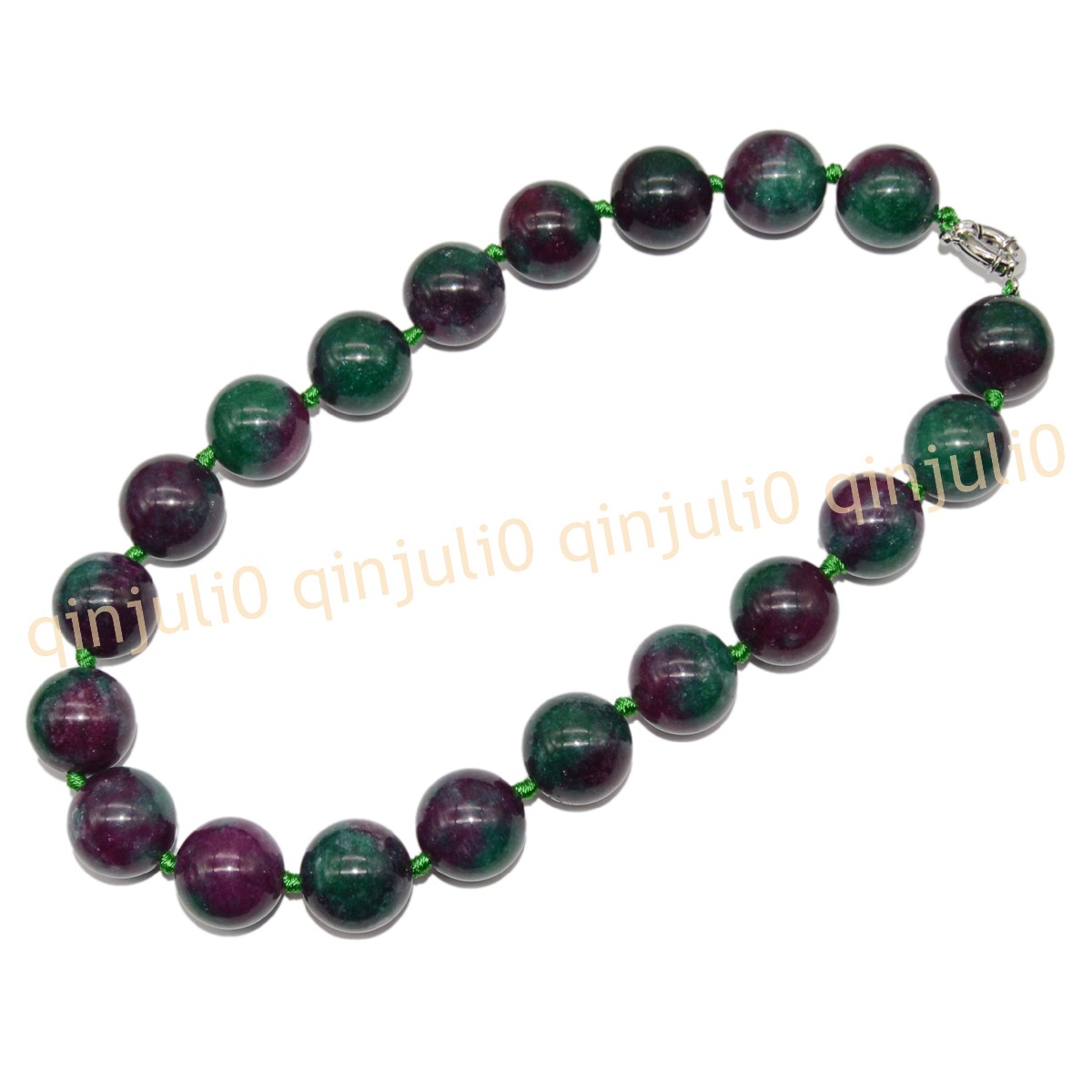 Huge 20mm Natural Green Red Zoisite Gemstone Round Beads Necklace 16-36 inches