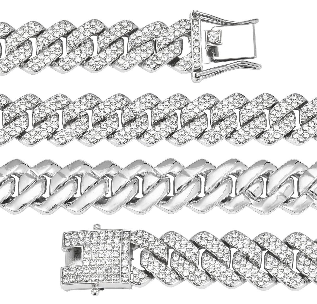 Miami Cuban Necklace 18K 14mm Gold Silver Chain For Men 20in