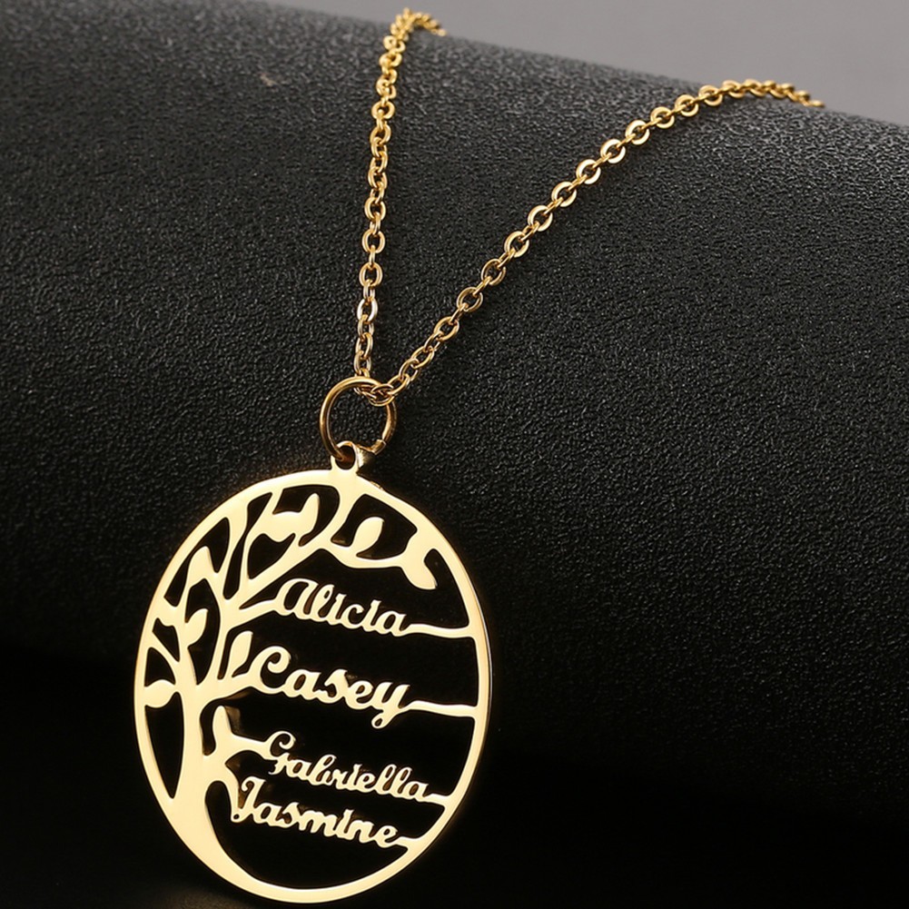 Personalized Family Tree Name Necklace Pendant Custom Jewelry for Mom,Women