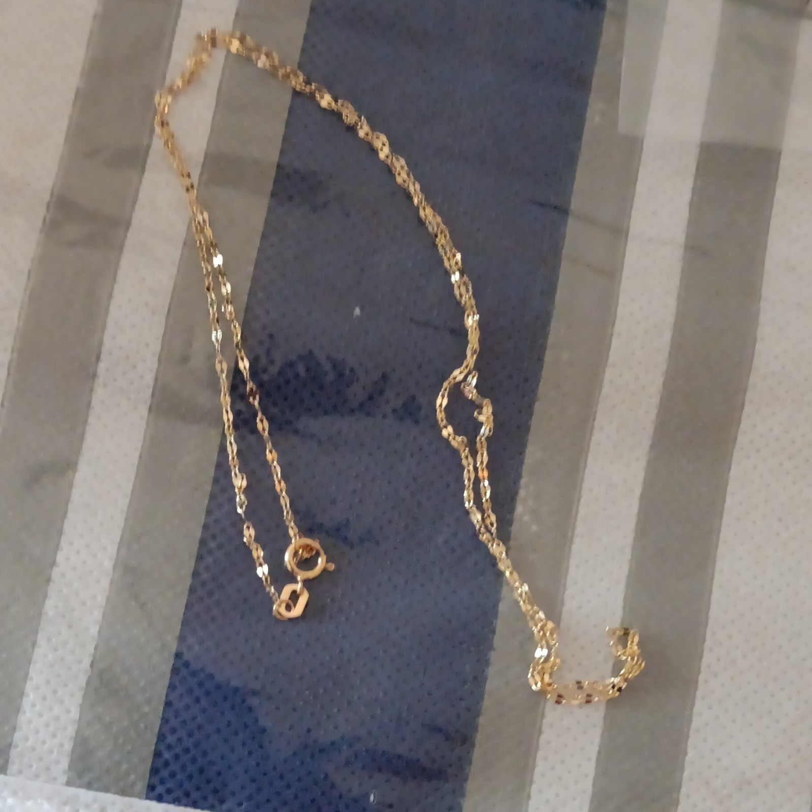 10K Yellow Gold Rope Chain Necklace 16 In Lobster Clasp Signed No Stone