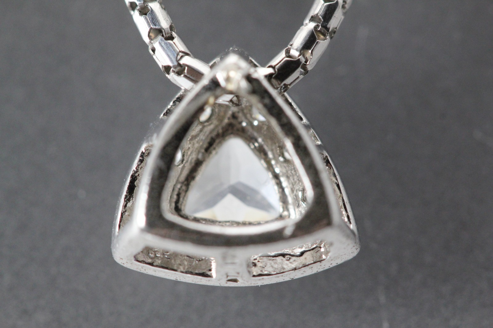 Sterling Silver 925 Trillion Cut CZ Pendant 18″ Long Necklace 4.5 G (NEC5939)