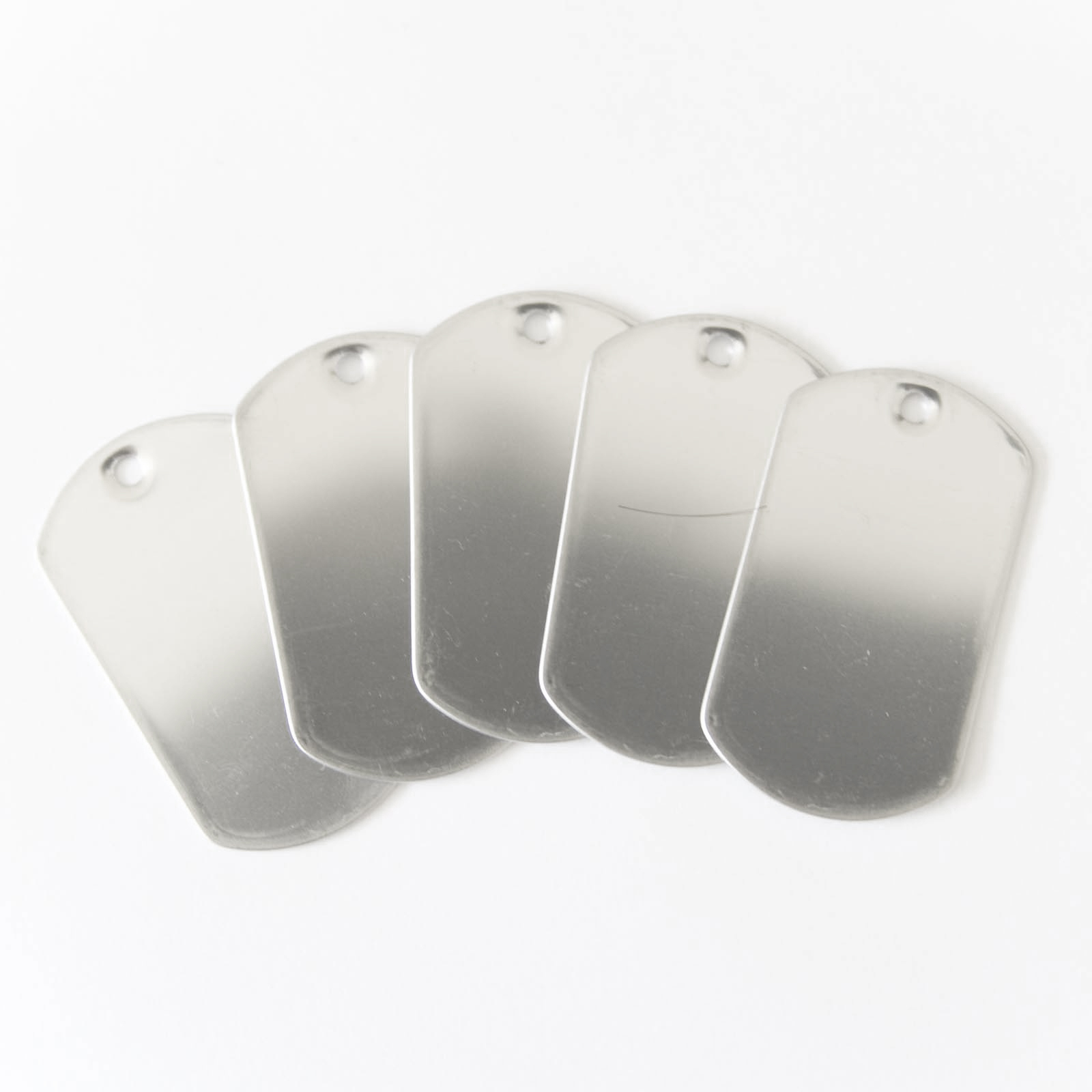 15 BLANK STAINLESS STEEL DOG TAGS SHINY/MATTE MILITARY SPEC BALL CHAIN NECKLACES
