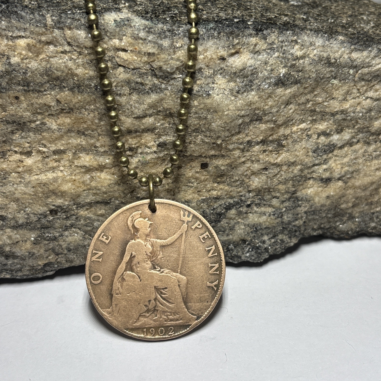 1902 UK Real Circulated Antique Large Coin Pendant. King Edward VII. Great 🎁