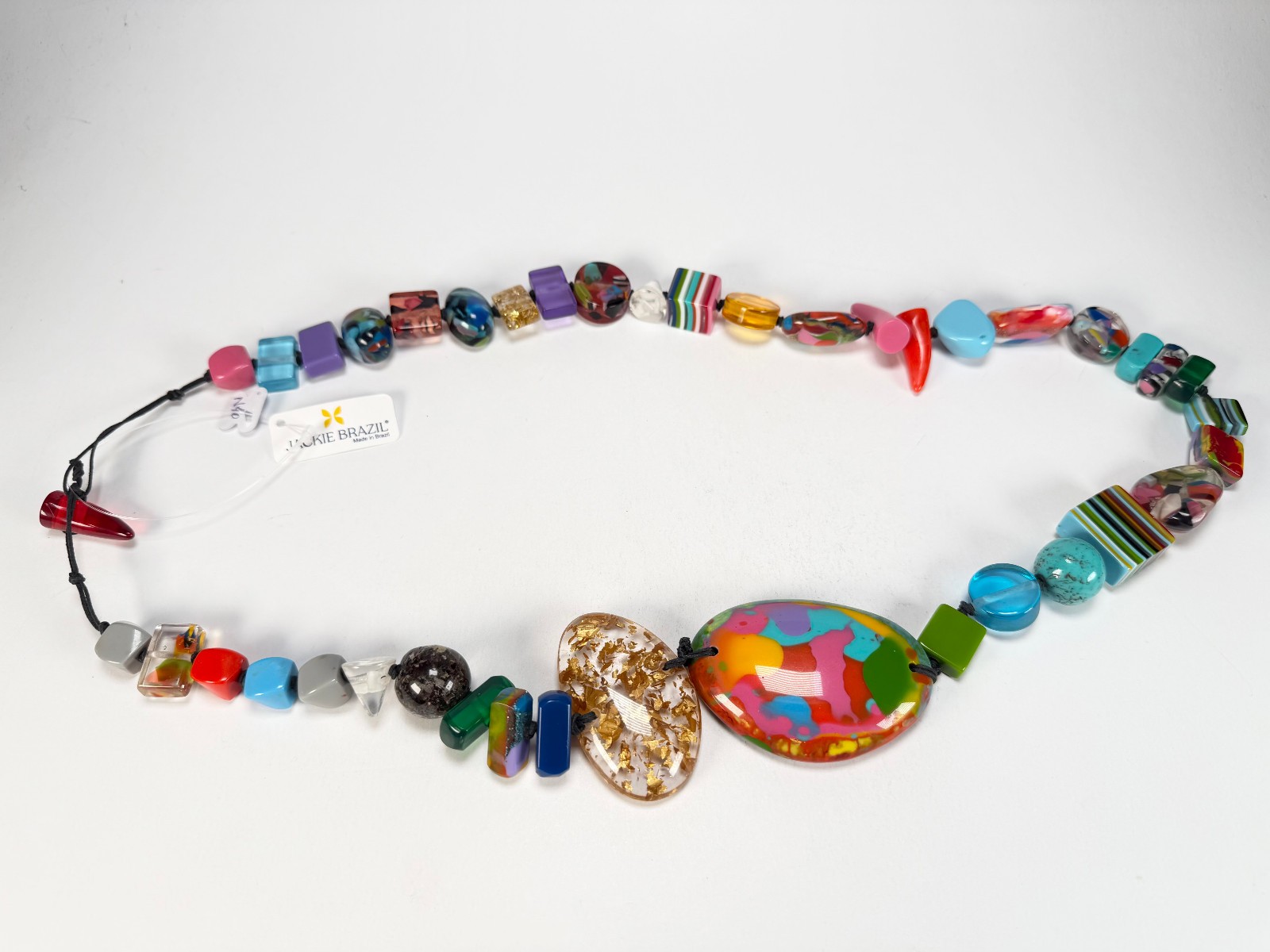 Jackie Brazil “Fusion” Mix Colours Long 110cm Bead Necklace ( N0040 )