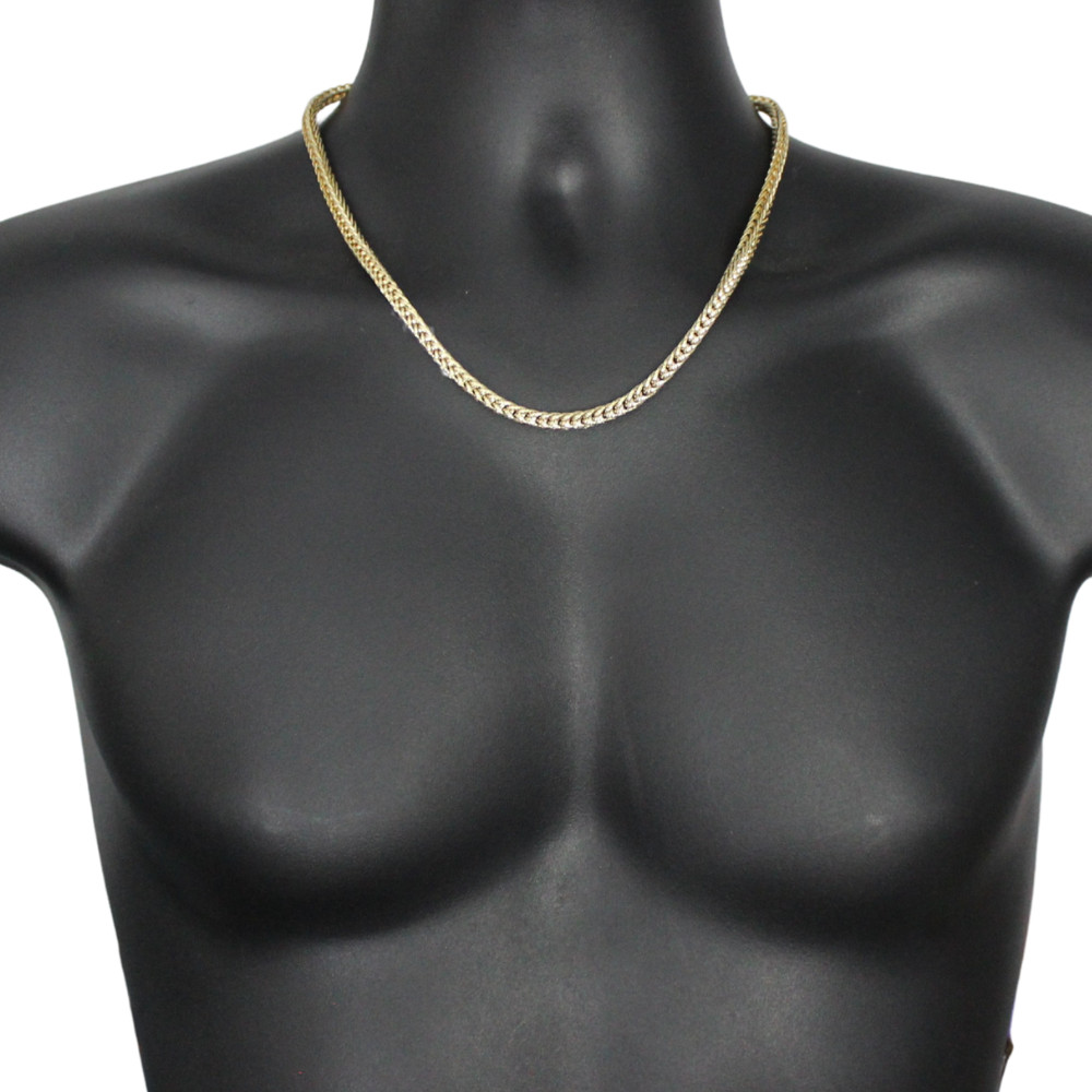 Mens 18″ Franco 4mm 14k Gold Plated Necklace Hip Hop Jewelry High Quality