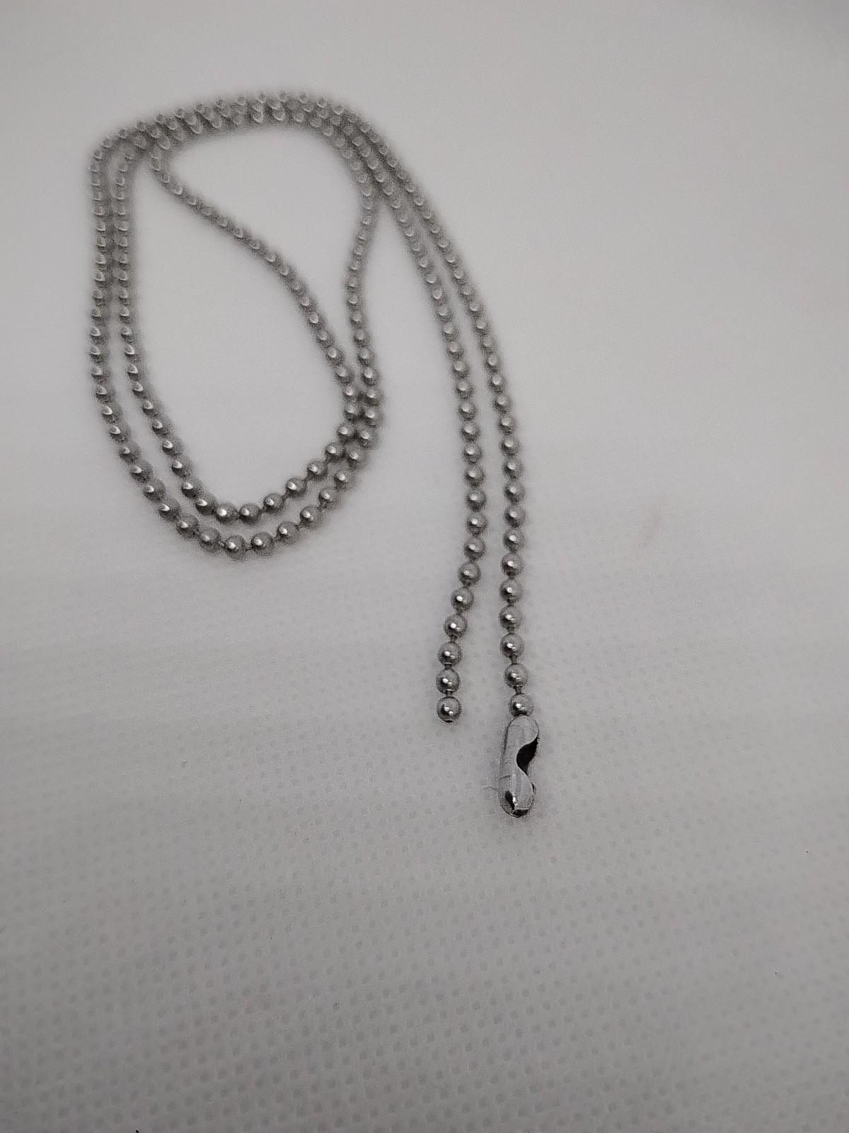 Stainless Steel Ball Chain 24″ Dog Tag Bead Necklace 2.3 Mm Mens Womens Jewelry
