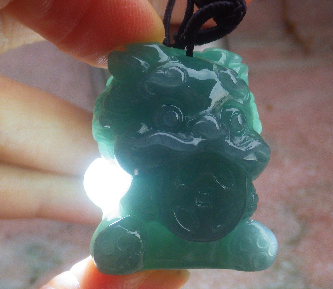 Video Certified Natural A Jade jadeite Pendant Cartoon Dragon Coin 龙 130107 VS
