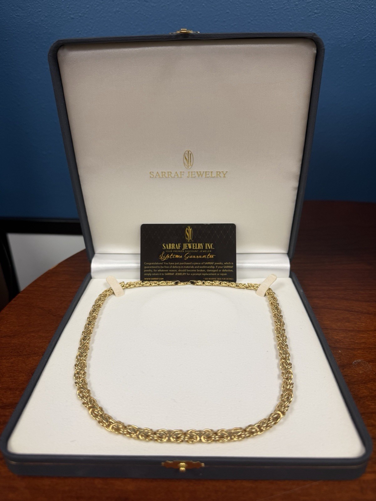 14k Gold 7mm Byzantine Necklace 20 Inches, MADE IN ITALY