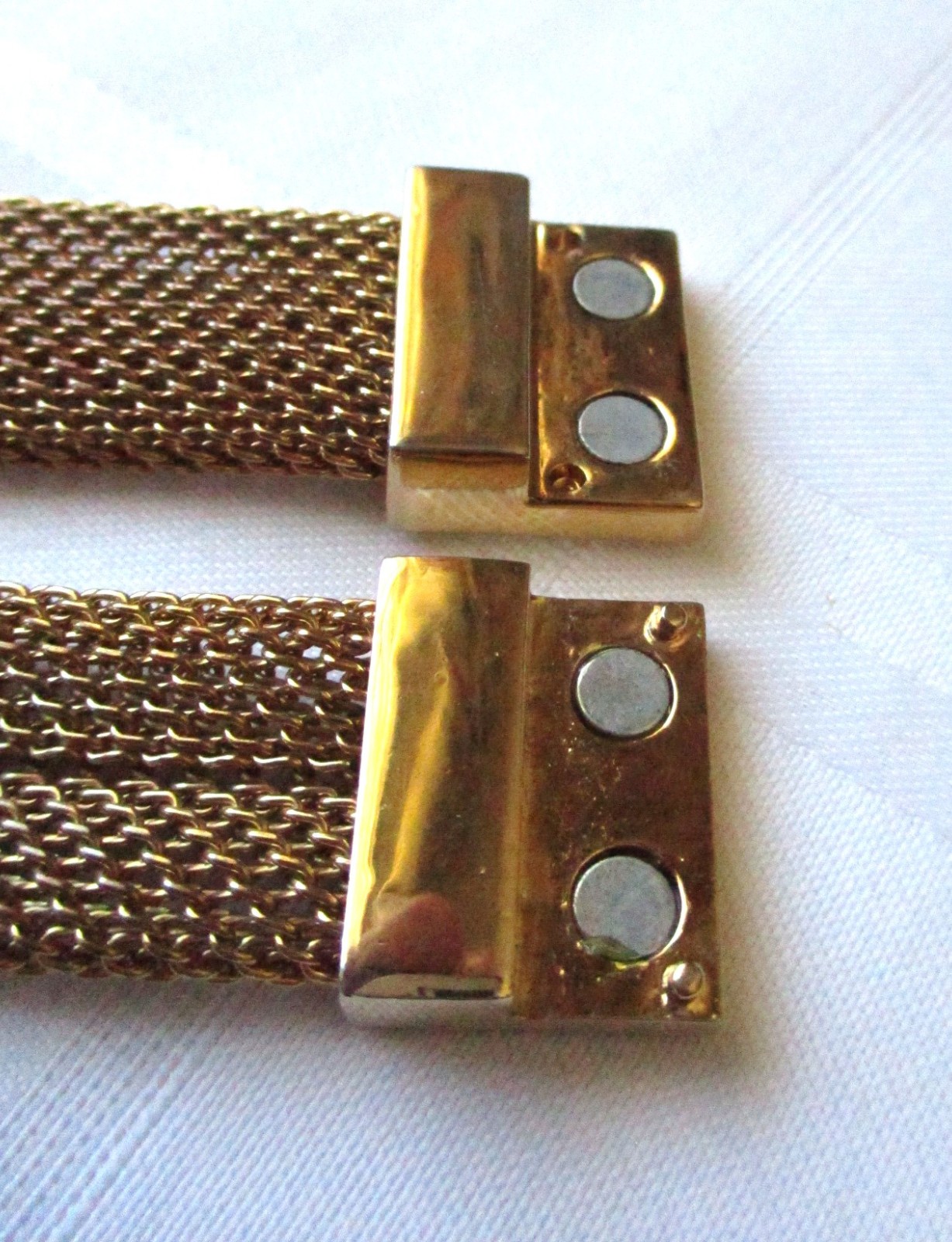 LRL Lauren Ralph Lauren Gold Plated Chunky Mesh Collar Choker Band Necklace VTG