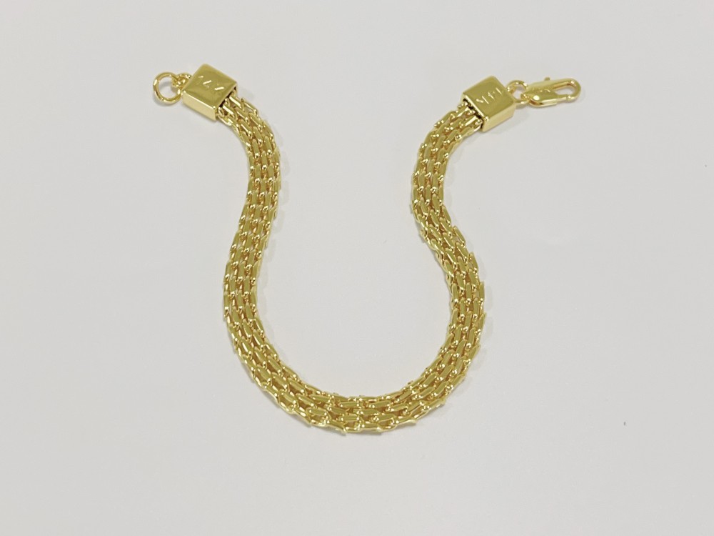 Real 14K Yellow Gold Multiple Layer Bracelet Chain Solid Link Jewelry Gift 6mm