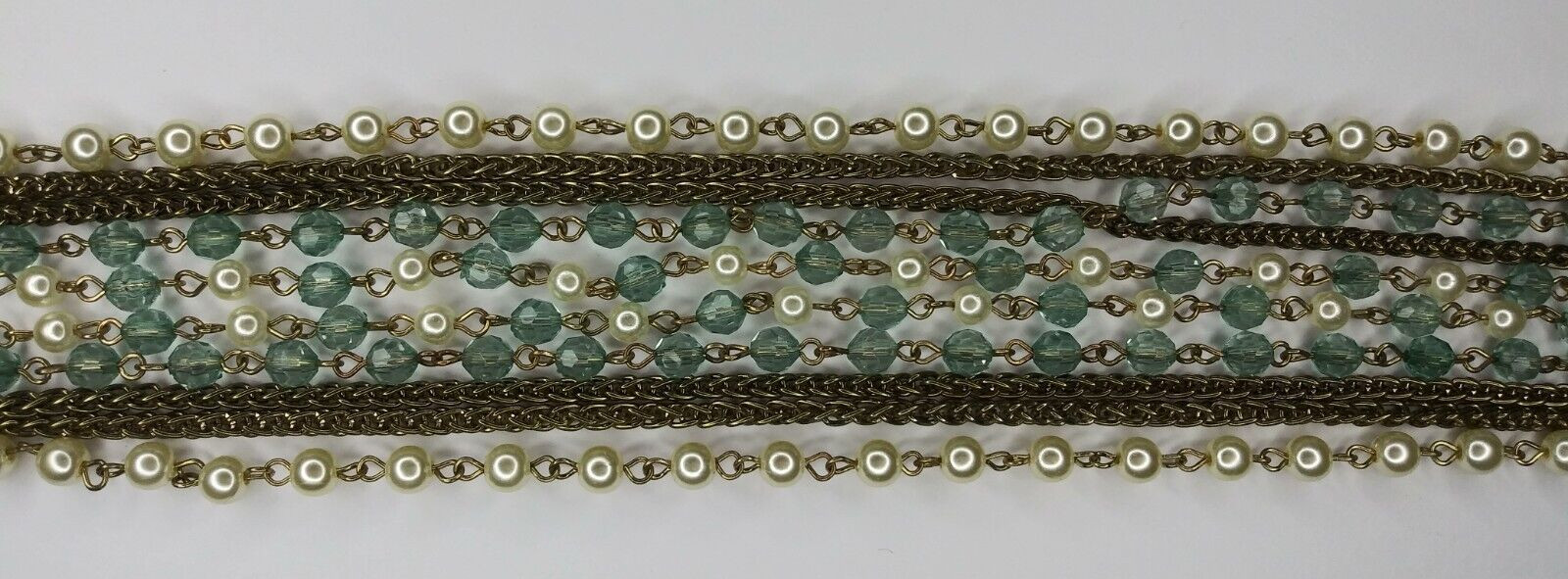 Faux Pearl Necklace with 5 Strands Fashion Costume Jewelry