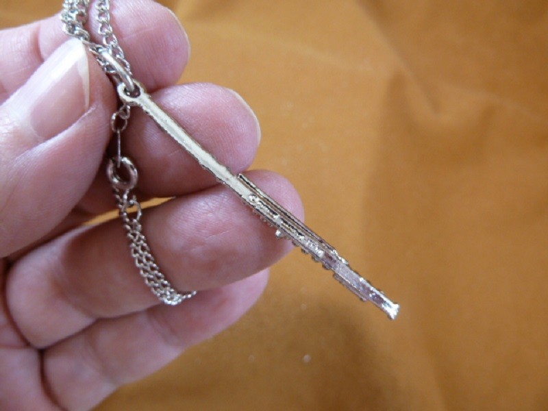 (M214-F) Open hole Flute PENDANT nickel-silver plated JEWELRY NECKLACE plate