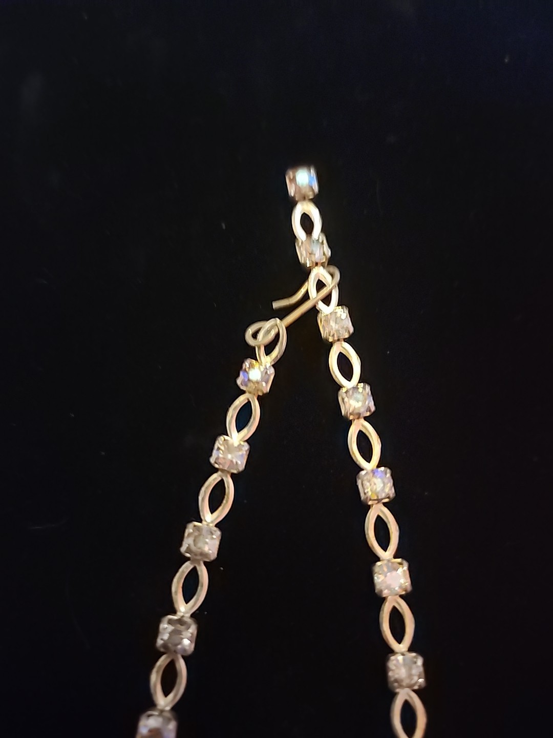 Vintage Necklace Iridescent Choker Small 14 inch