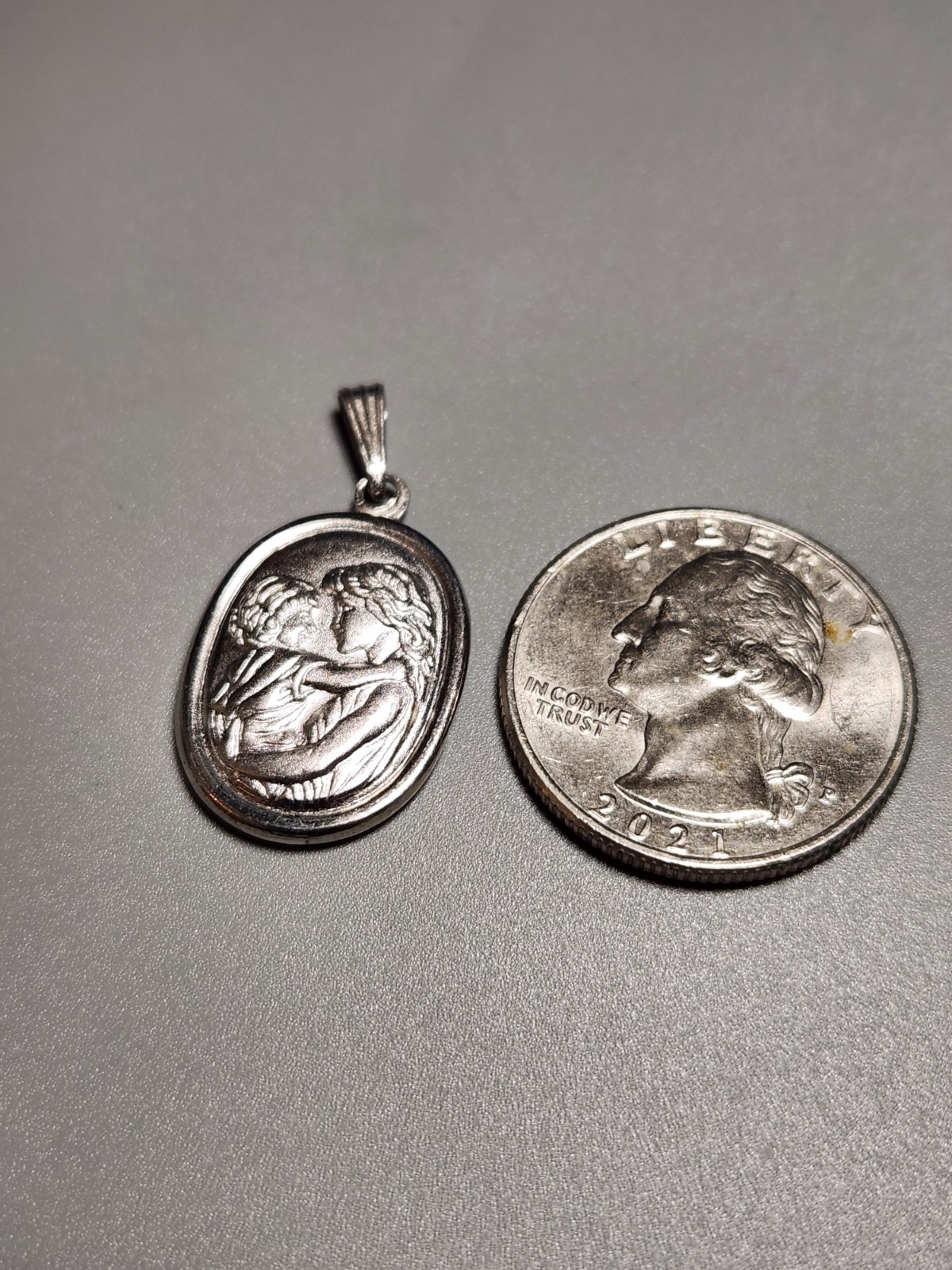 Mother and A child New Pendant Made in 925 Sterling silver Length 32mm