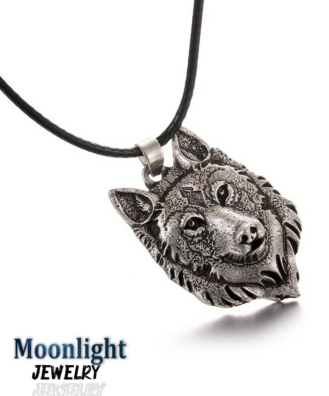 New Silver Wolf Head Nordic Pendant Viking Necklace